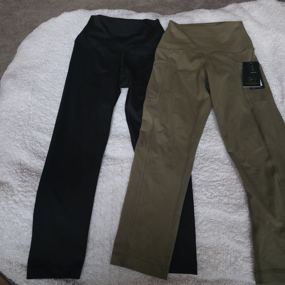 Women 90 Degree by Reflex Interlock Tribeca Crop Tight Bundle Yoga Run Gym XS
